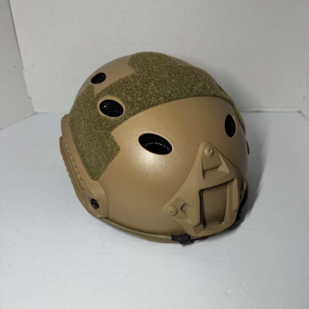 Tactical Airsoft FAST PJ Style Bump Helmet with NVG Mount and Side Rails - Tan